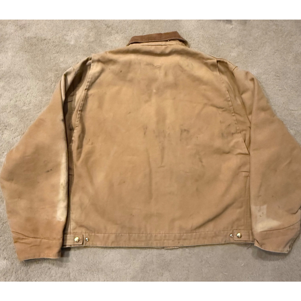 Vintage Carhartt Jacket Mens 80s Detroit 2XL Blanket Lined Duck Canvas Zip 6BLJ - Picture 6 of 10